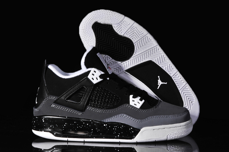Air Jordan 4 Women Shoes Black/White Online